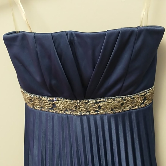 Blue empire waist strapless dress - Picture 4 of 4
